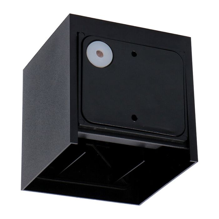 Schwarze moderne Up down Wandleuchte Aluminium, Dion, 7W, dim to warm LED, IP65