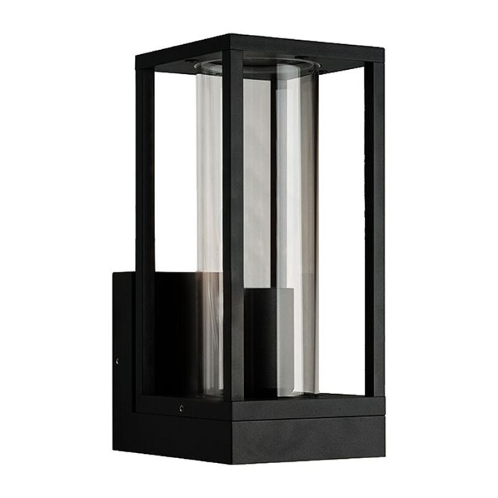 Schwarze moderne Außenleuchte Aluminium, Nadja, IP44