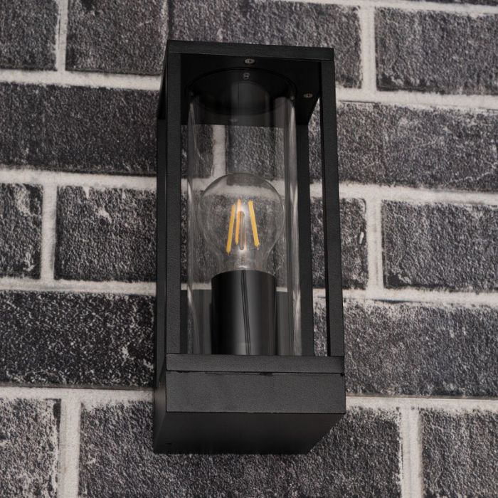 Schwarze moderne Außenleuchte Aluminium, Nadja, IP44