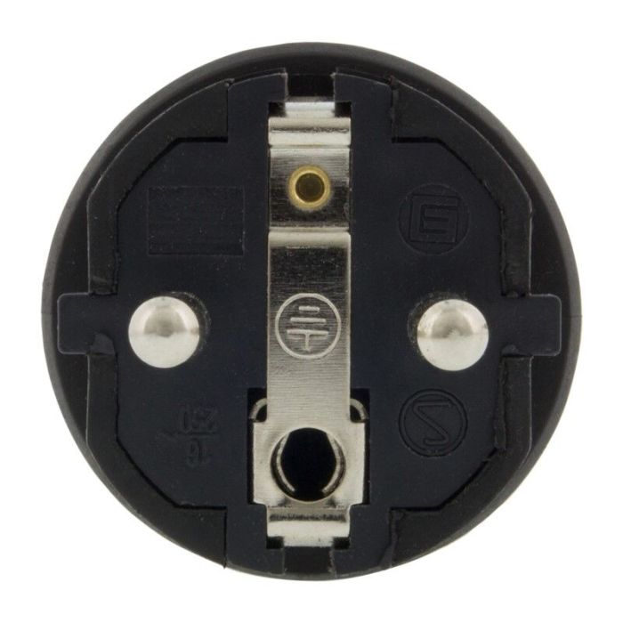 Stecker SCHUKO Rubber 10/16 Ampere, schwarz