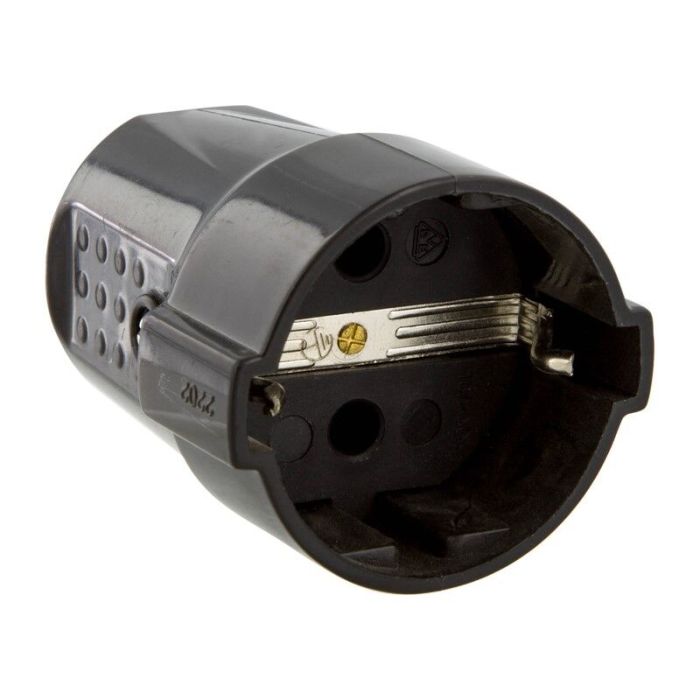 Schütz SCHUKO 10/16 Ampere, Schwarz