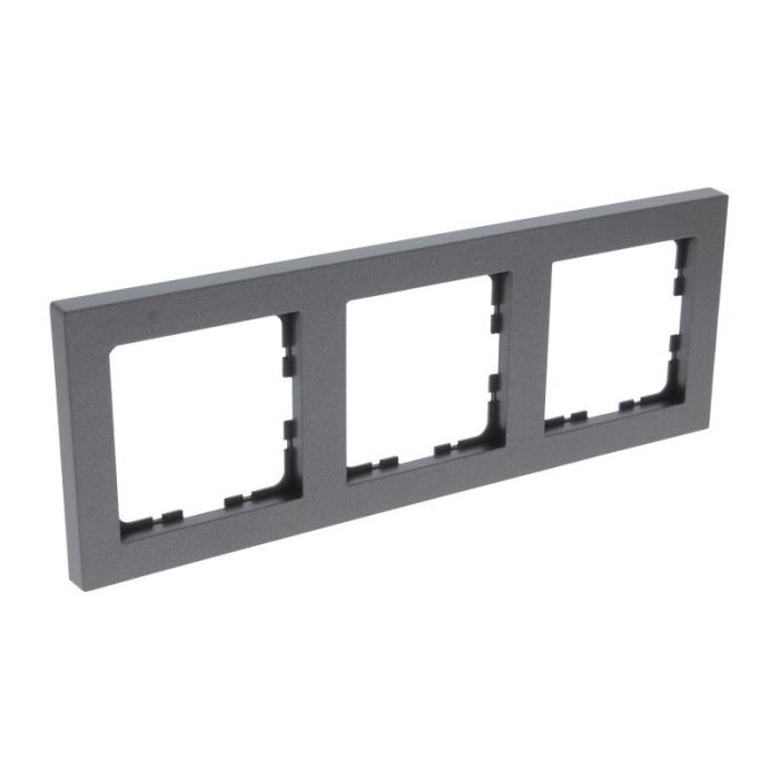 Q-Link S-Line Abdeckrahmen 3-fach, schwarz / anthrazit