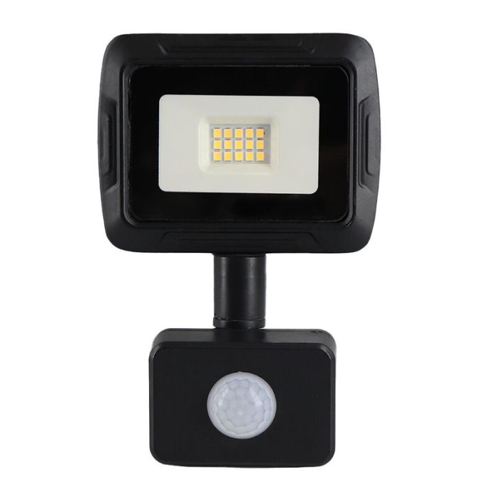 Schwarze Scheinwerfer mit Sensor Aluminium, Miro, 10W, 3000K LED, IP65