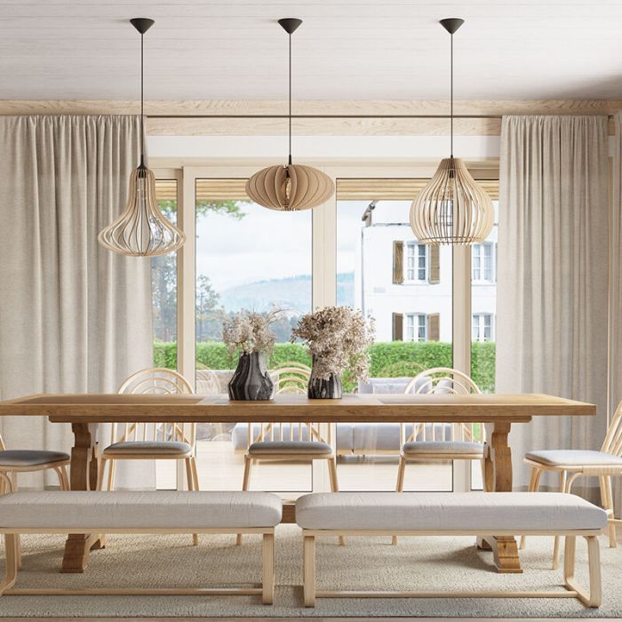 Holz Pendelleuchte Braun, Gudo