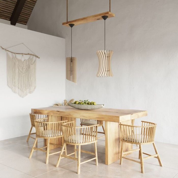 Holz Pendelleuchte Braun, Guiseppe