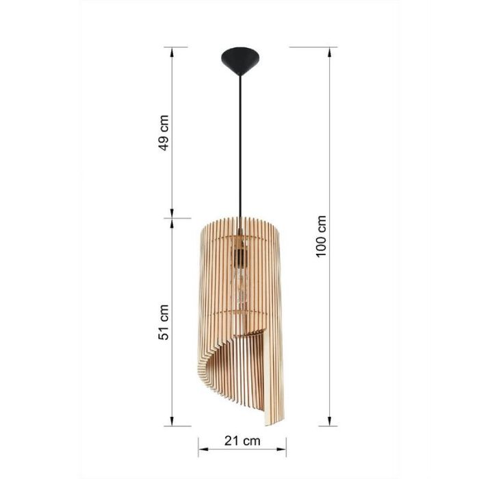Holz Pendelleuchte Braun, Guiseppe