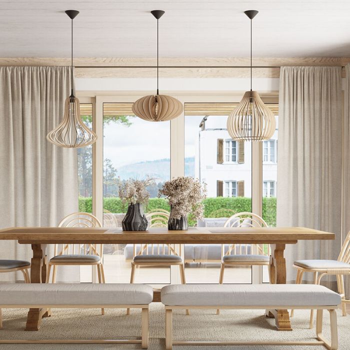 Holz Pendelleuchte Braun, Grada