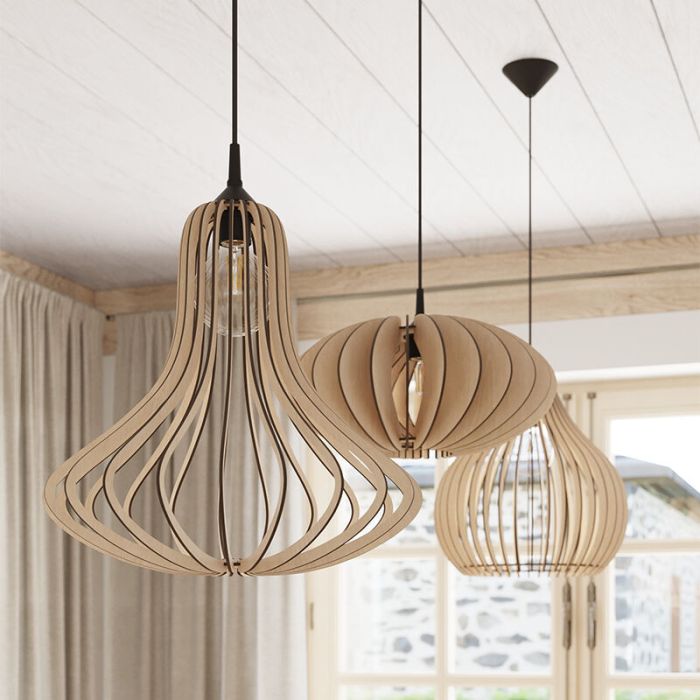 Holz Pendelleuchte Braun, Grada