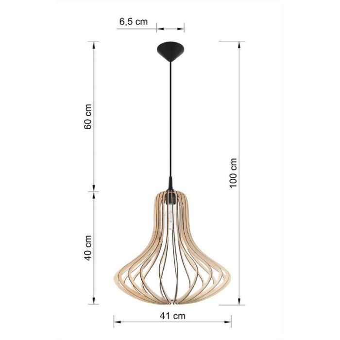 Holz Pendelleuchte Braun, Grada