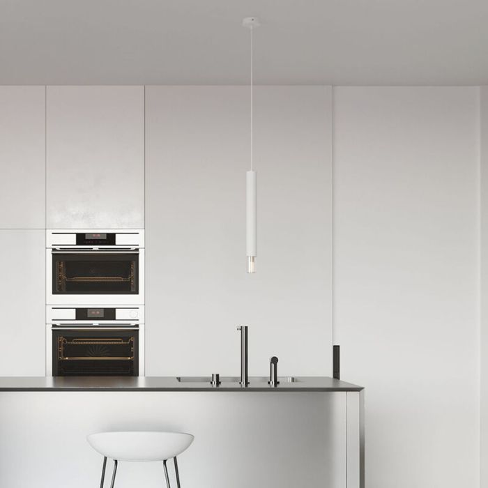 Glas Pendelleuchte Weiß, Ishani