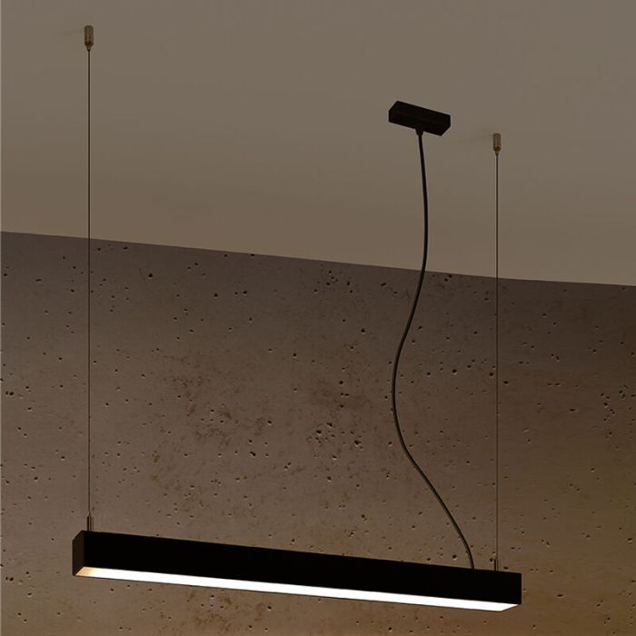 Aluminium Pendelleuchte Schwarz, Mascha, 22W, 3000K LED