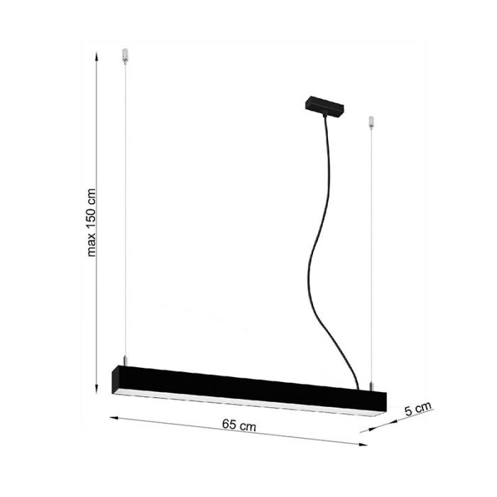 Aluminium Pendelleuchte Schwarz, Mascha, 22W, 3000K LED