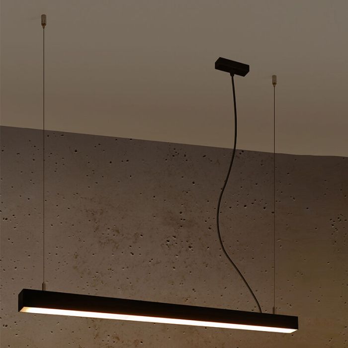 Aluminium Pendelleuchte Schwarz, Mascha, 38W, 3000K LED