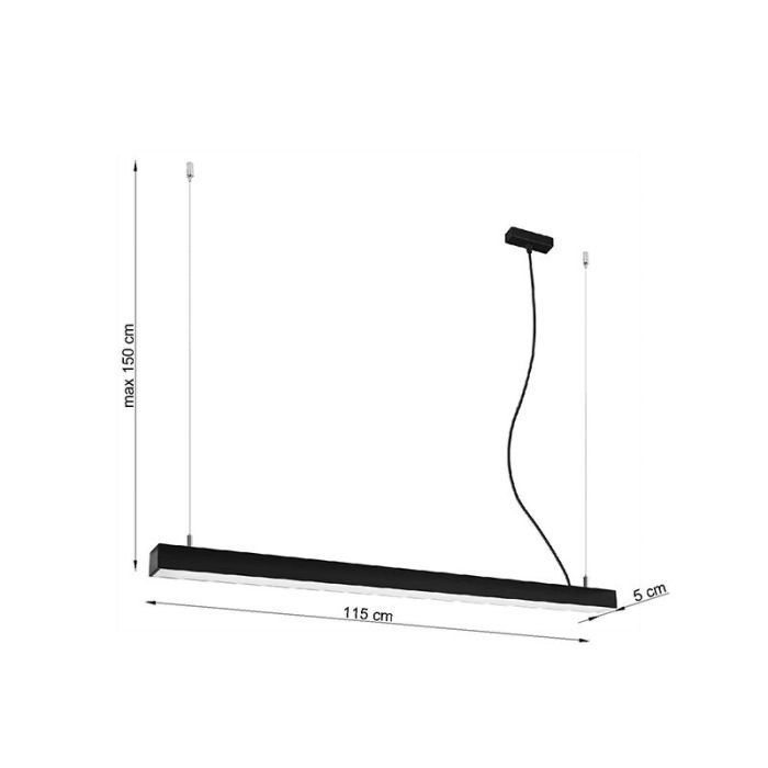 Aluminium Pendelleuchte Schwarz, Mascha, 38W, 3000K LED