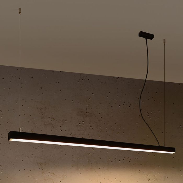 Aluminium Pendelleuchte Schwarz, Mascha, 48W, 3000K LED
