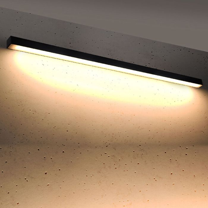 Aluminium Deckenleuchte Schwarz, Mascha, 48W, 3000K LED