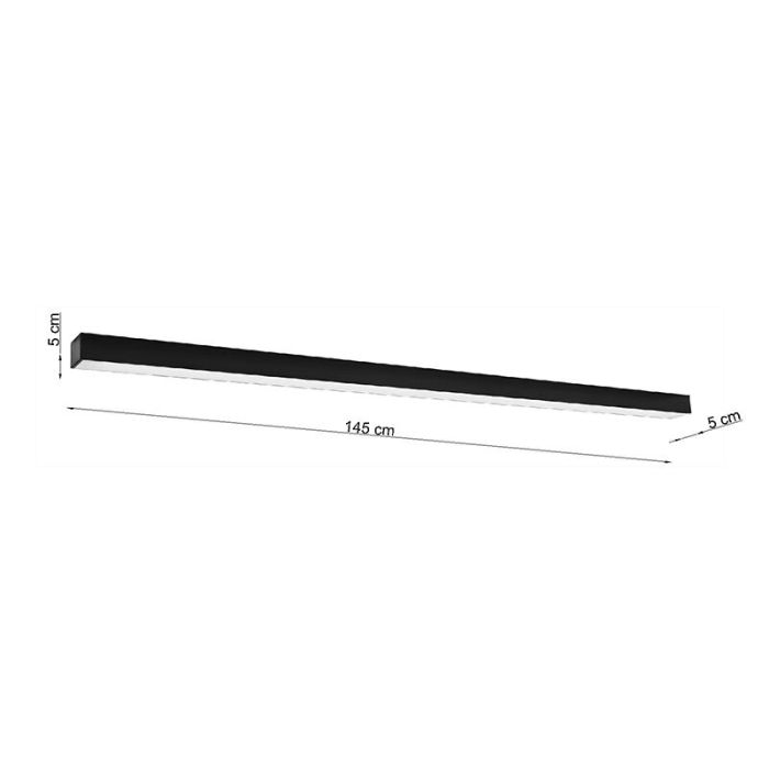 Aluminium Deckenleuchte Schwarz, Mascha, 48W, 3000K LED