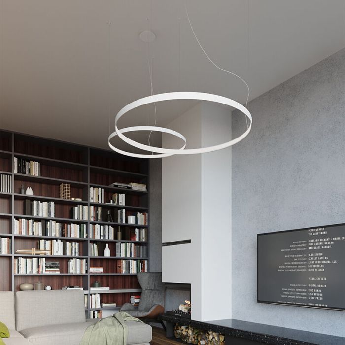 Aluminium Pendelleuchte Weiß, Ringo, 70W, 3000K LED