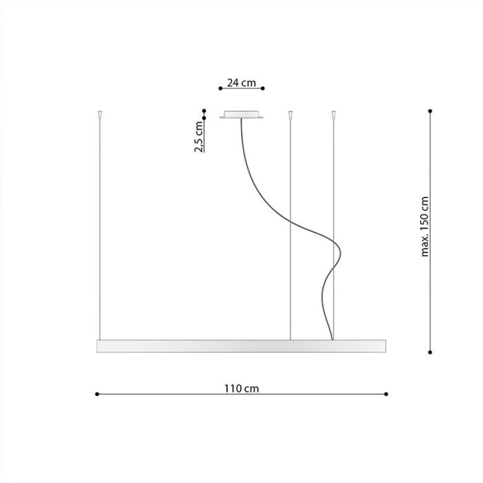 Aluminium Pendelleuchte Weiß, Ringo, 70W, 3000K LED