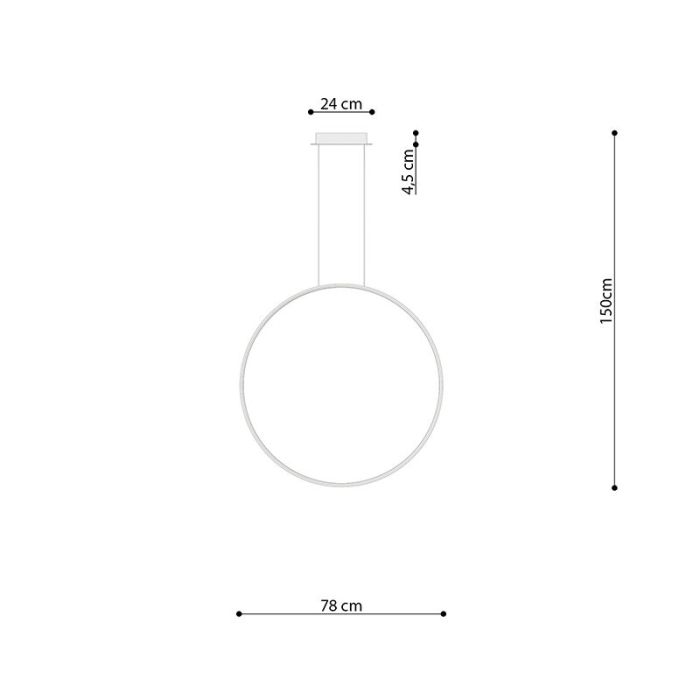 Aluminium Pendelleuchte Weiß, Ringo, 50W, 3000K LED