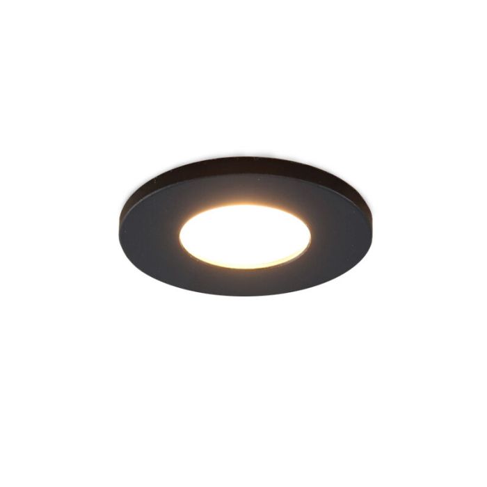 6 schwarze Einbaustrahler Terrassenüberdachung Dico, IP65, inkl. Anschlussset und Fernbedienung