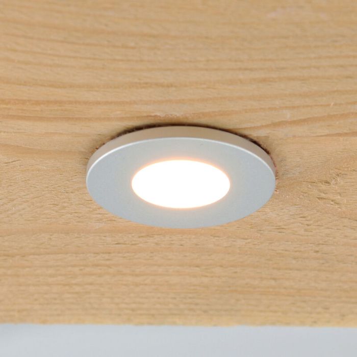 3 chrom Einbaustrahler Terrassenüberdachung Dico, IP65, inkl. Anschlussset und Fernbedienung