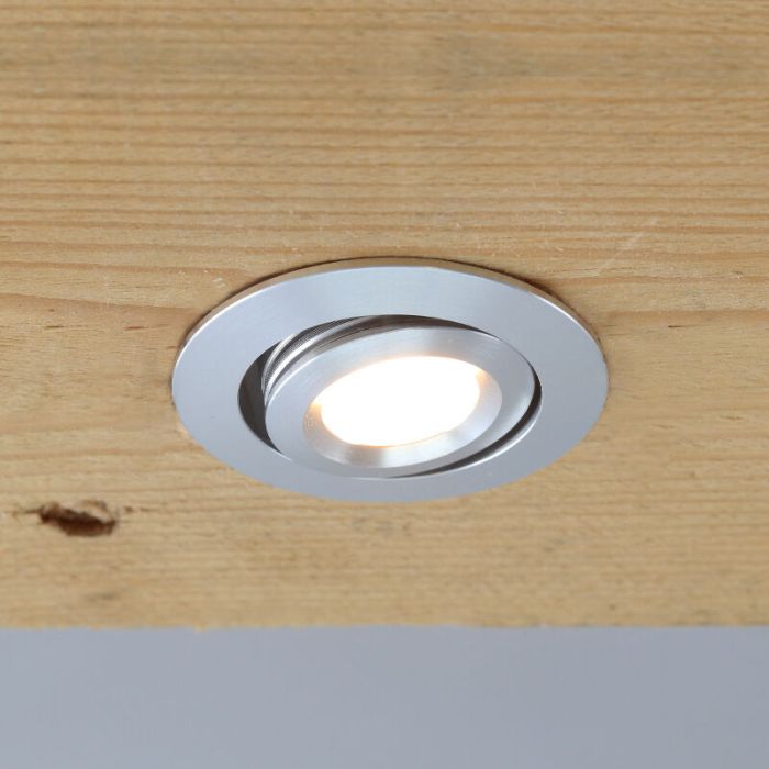 7 schwenkbare Einbaustrahler Terrassenüberdachung Rona, IP44, mit Anschlussset und Fernbedienung, Chrom