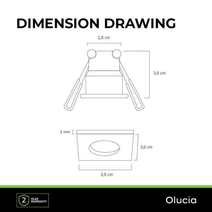 8 eckige chrom Einbaustrahler Terrassenüberdachung Dico, IP65, inkl. Anschlussset und Fernbedienung