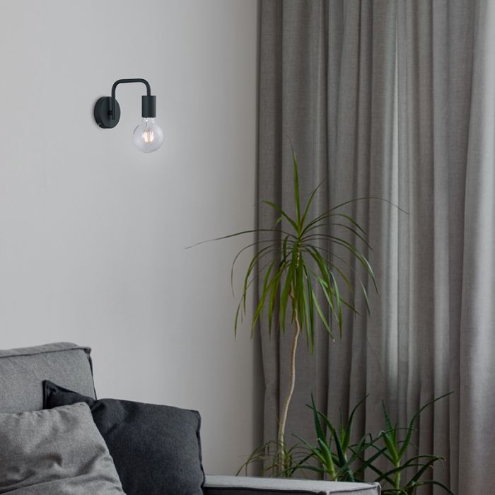 Schwarze Wandleuchte Modern, Ritual, mit Schalter