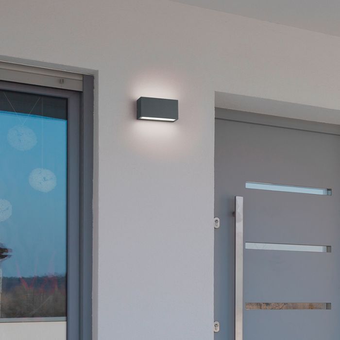 Anthrazit Außenleuchte Modern, Seby, 10W, 3000K LED, IP65