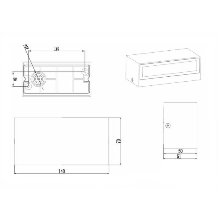 Anthrazit Außenleuchte Modern, Seby, 10W, 3000K LED, IP65
