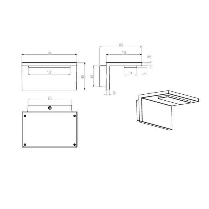 Weiße Außenleuchte Aluminium, Elonzo, 6,5W, 3000K LED, IP54