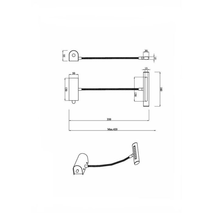 Bronze Wandleuchte Modern, Eliza, 4W, 3000K LED