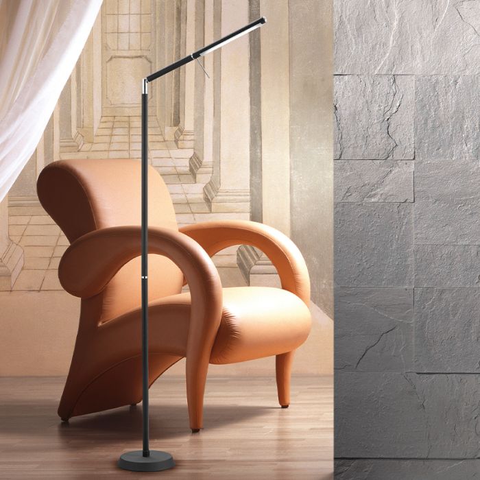 Chrom Stehlampe Modern, Rebel, 6W, 3000K LED, mit Touch-Dimmer