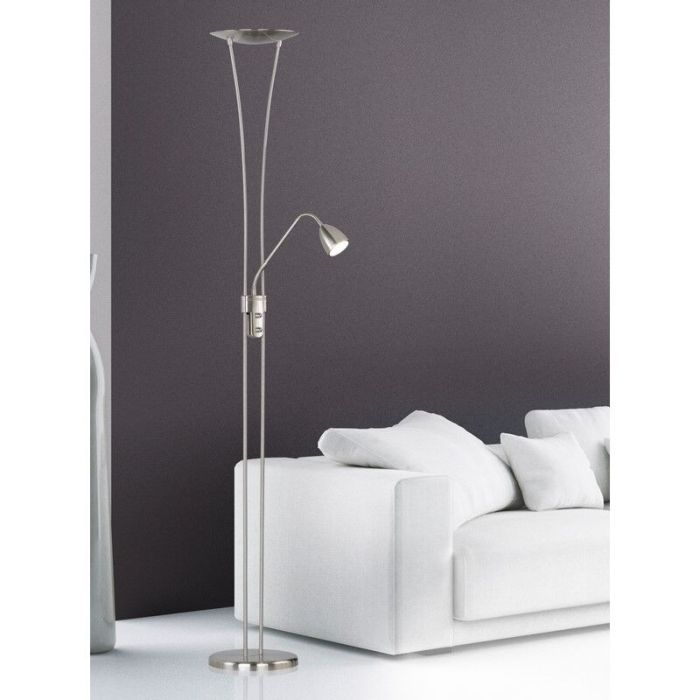 Nickel Stehlampe Antik, Stijn, 20W, 3000K LED, mit Schalter