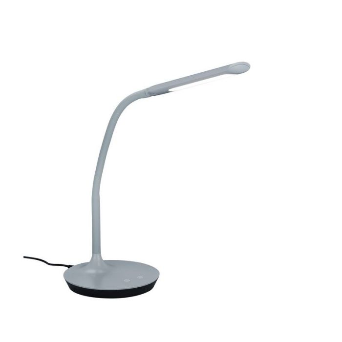 Graue Schreibtischlampe Modern, Yanis, 5W, warm- bis kaltweiß einstellbare LED, mit Schalter