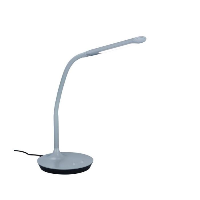 Graue Schreibtischlampe Modern, Yanis, 5W, warm- bis kaltweiß einstellbare LED, mit Schalter