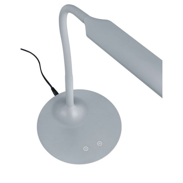 Graue Schreibtischlampe Modern, Yanis, 5W, warm- bis kaltweiß einstellbare LED, mit Schalter