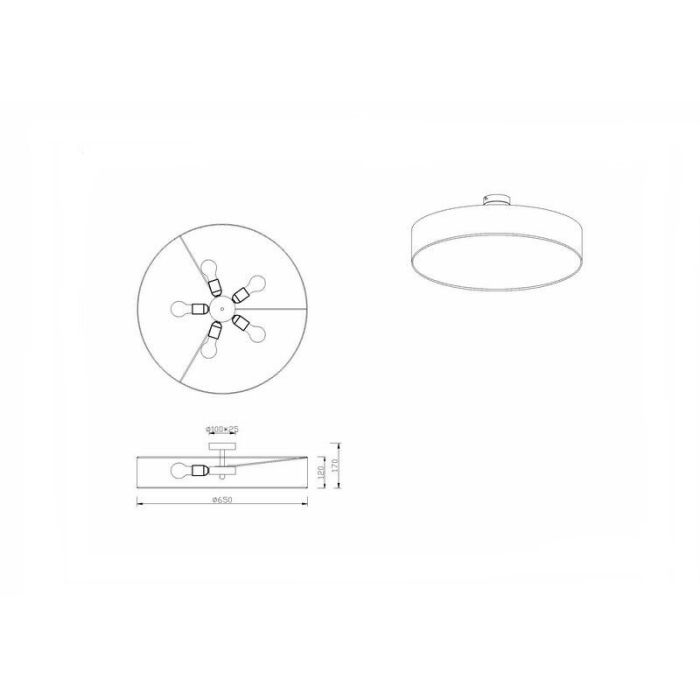 Nickel Deckenlampe Metall, Ledbury