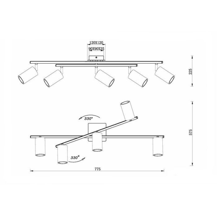 Nickel Deckenlampe Modern, Kaso