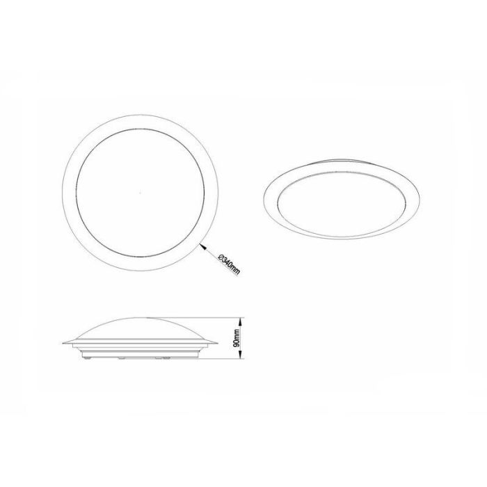 Silberne Deckenlampe Kunststoff, Ramsgate, 12W, 3000K LED