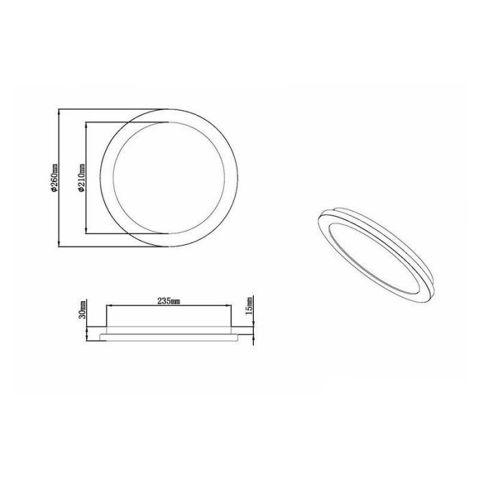 Chrom Deckenlampe Modern, Marie, 15W, 3000K LED, IP44