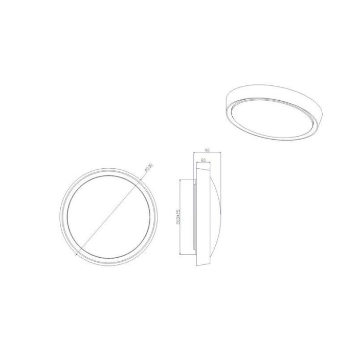 Weiße Badezimmer Deckenleuchte Kunststoff, Evelina, 18W, 3000K LED, IP44