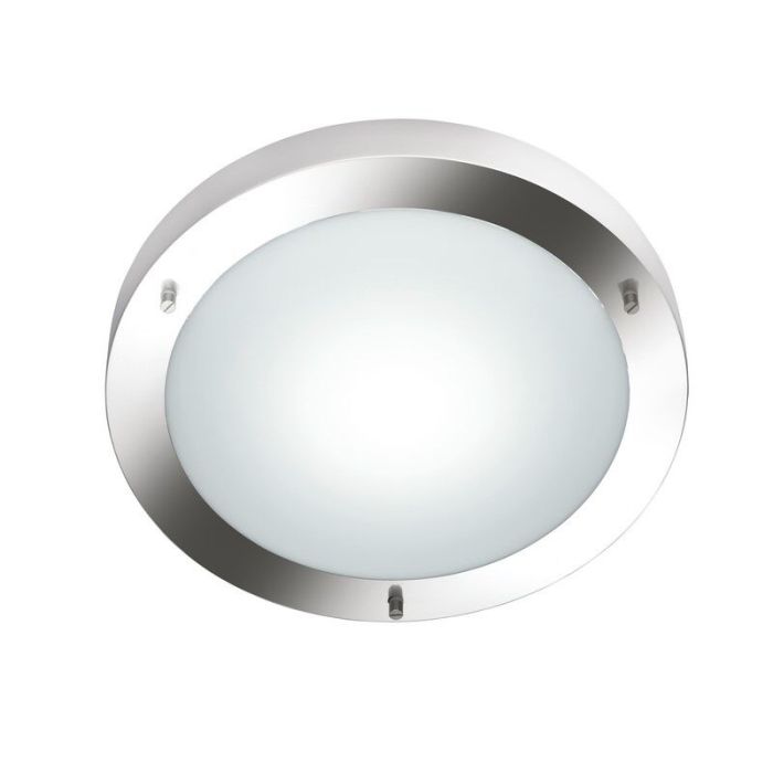 Nickel Badezimmer Deckenleuchte Glas, Hadleigh, IP44