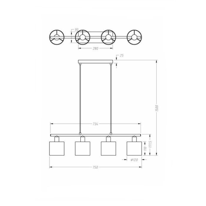 Nickel Pendelleuchte Modern, Koge