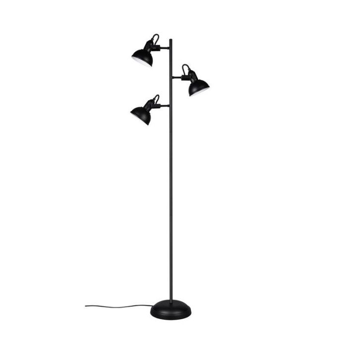 Schwarze Stehlampe Industrial, Kibek, mit Schalter