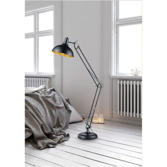 Schwarze Stehlampe Modern, Benoit, mit Schalter