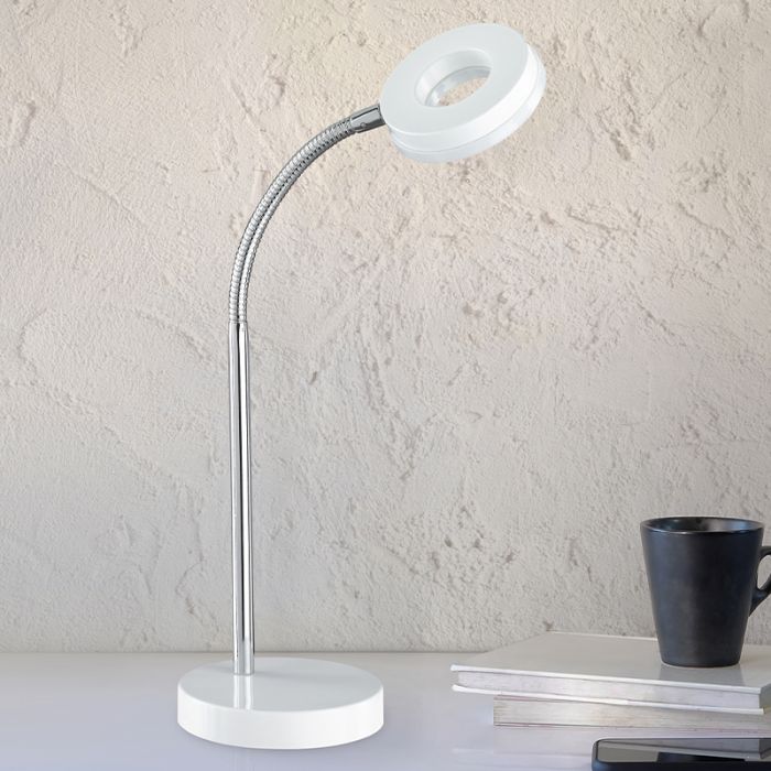 Weiße Schreibtischlampe Modern, Daley, 4W, 3000K LED, mit Schalter