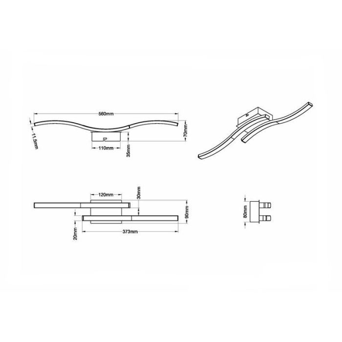 Nickel Deckenlampe Design, Go, 5W, 3000K LED