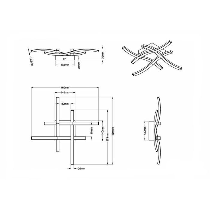 Nickel Deckenlampe Design, Go, 5W, 3000K LED